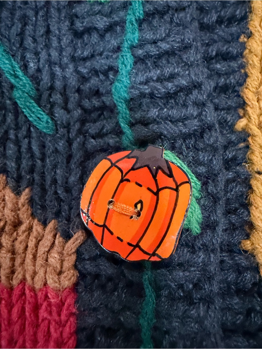 NWT Vintage The Eagle's Eye Cardigan Thanksgiving Pumpkin buttons Sz Small - Picture 6 of 9